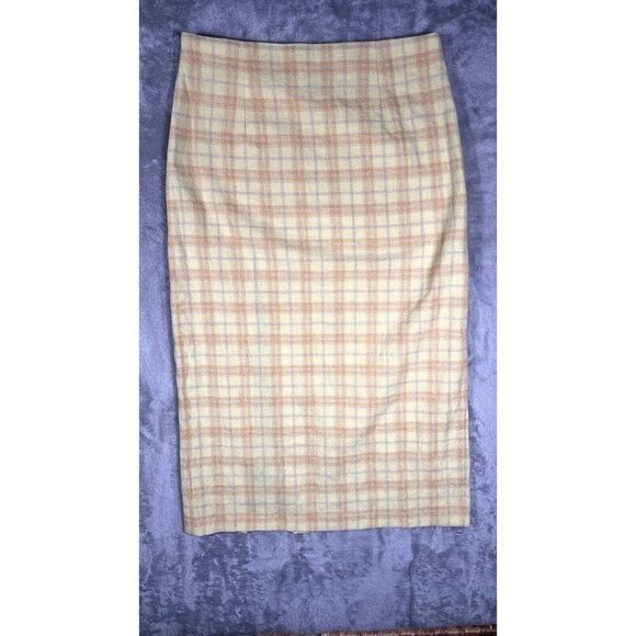 ZARA Yellow Plaid High-Waisted Midi Skirt - Size L- Preppy Clueless Aesthetic - Picture 3 of 10